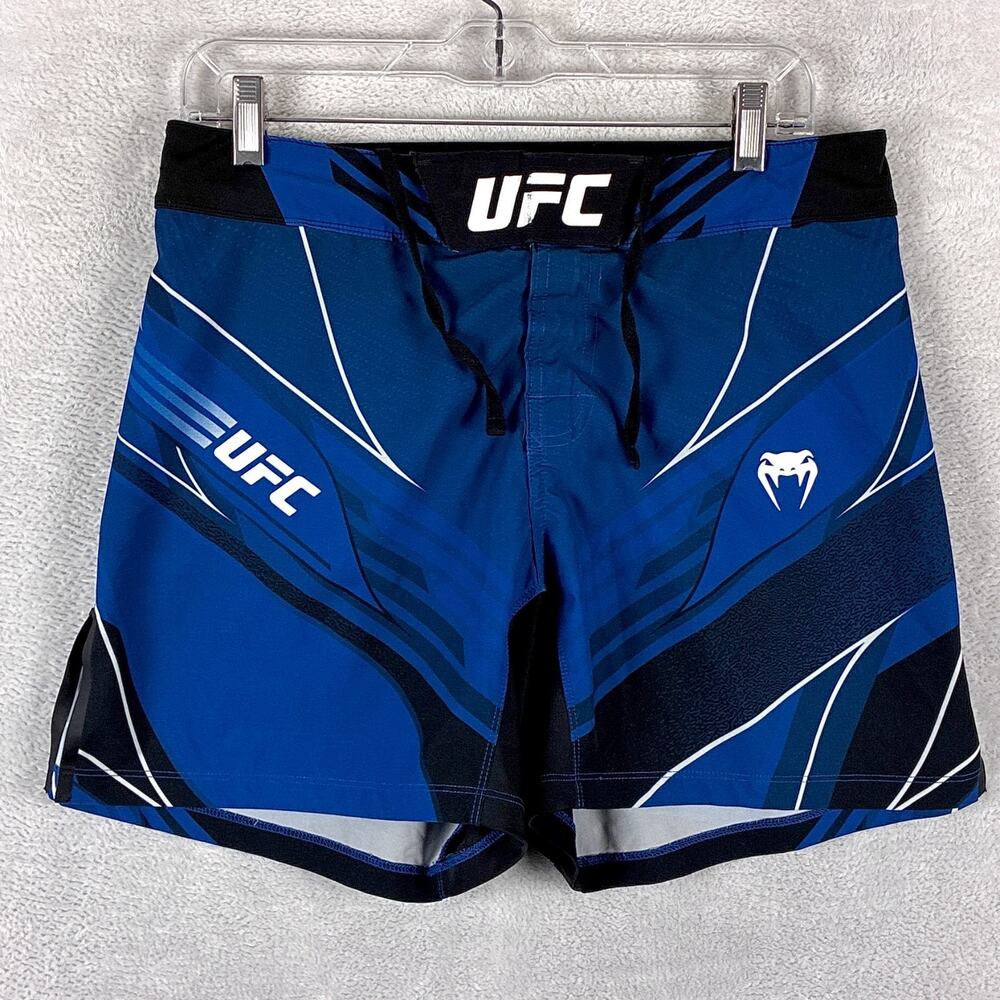 Venum UFC Shorts Mens S Blue Black Performance Grappling Jiu Jitsu MMA Gym